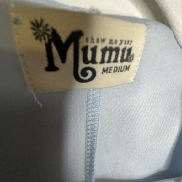 Show Me Your Mumu Kyle Mini Dress Womens M Blue Chiffon Cow Skull Western Boho - Picture 4 of 12